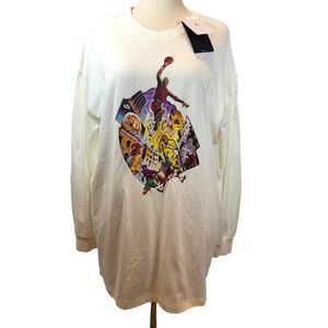 Jordan Graphic Long Sleeve T-Shirt Oversized Fit New Women's Size L Athleisure